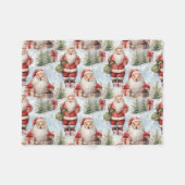 Waterverf Kerstmis Sinterklaas 3 - Fleece Deken (Voorkant (Horizontaal))
