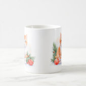 Waterverf Kerstmis Tabby Cat Koffiemok (Center)