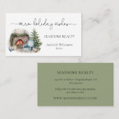 Waterverf Kerstmis thuis Visitekaartje (Voorkant / Achterkant)