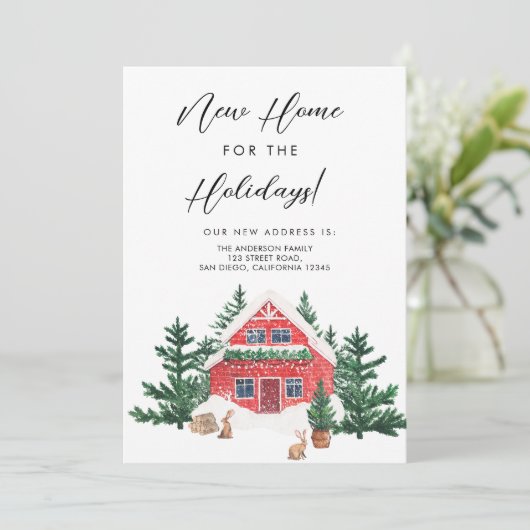 Waterverf Kerstmis We hebben de Moving Uitnodiging (Staand voorkant)