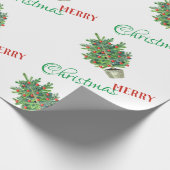 Waterverf Kerstmis winter Cadeaupapier (Hoek)