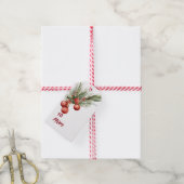 Waterverf Kerstmis Wreath Cadeaulabel (Met Touw)