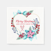 Waterverf Kerstmis Wreath Servet (Voorkant)