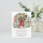 Waterverf Kerstmisdeur Bewegende Aankondiging POS Briefkaart (Staand voorkant)