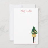 Waterverf kerstMode Meisje op maat Bedankkaart (Voorkant)