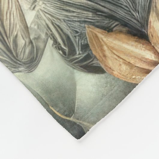 Waterverf kerstmotief vakantie goud fleece deken (Hoek)