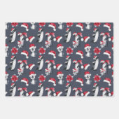 Waterverf kerstpinguïns coördineren inpakpapier vel (Voorkant)