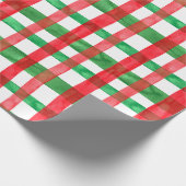 Waterverf kerstplaid cadeaupapier (Hoek)