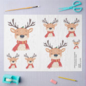 Waterverf Kerstrendier Cartoon Tissuepapier (Craft)