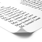 Waterverf kerstRoos Holly Pine Seating Chart Poster (Hoek)