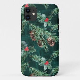 Waterverf kerstsaus met kegels iPhone 11 hoesje
