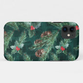 Waterverf kerstsaus met kegels Case-Mate iPhone case (Achterkant (horizontaal))