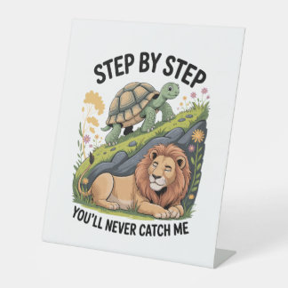 Waterverf kerstschildpad reclamebord met voetstuk