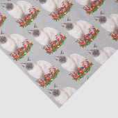 Waterverf kerstsiamese kat Pattern Tissuepapier (Detail)