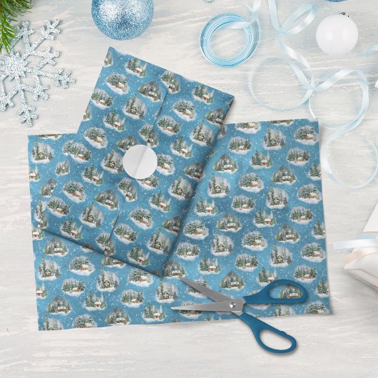Waterverf kerstsnowy Forest Scenes Pattern Tissuepapier