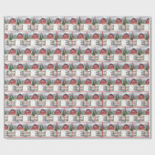 Waterverf Kerststal in Snow Cadeaupapier (Vlak)