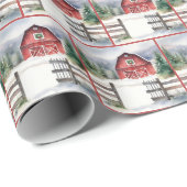Waterverf Kerststal in Snow Cadeaupapier (Rol Hoek)