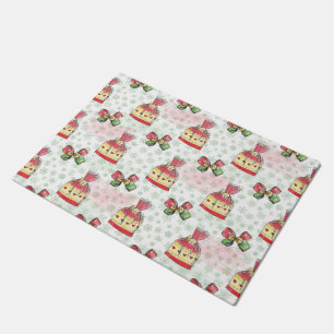 Waterverf kersttas van snoep deurmat