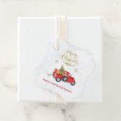 Waterverf kersttruck Merry-kerstscript Bedankjes Labels (In situ)