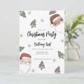 Waterverf kerstuitnodiging kaart (Staand voorkant)