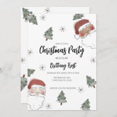 Waterverf kerstuitnodiging kaart (Voorkant / Achterkant)