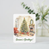 Waterverf kerstvakantie Kaart (Staand voorkant)