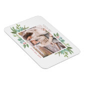 Waterverf kerstval Foto Save the Date Magneet (Rechterzijde)