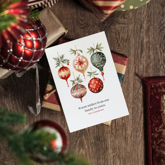  Waterverf kerstversiering Briefkaart