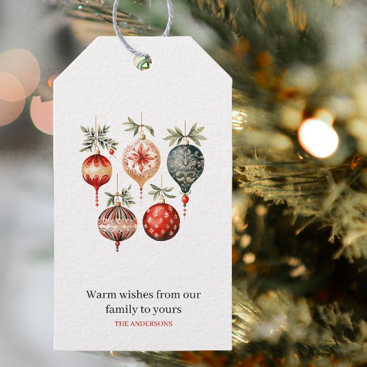 Waterverf kerstversiering Cadeaulabel