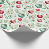 Waterverf kerstversiering en maretak cadeaupapier (Hoek)