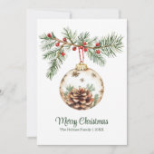  Waterverf kerstversiering Feestdagenkaart (Voorkant)