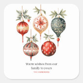  Waterverf kerstversiering Vierkante Sticker (Voorkant)