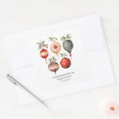  Waterverf kerstversiering Vierkante Sticker (Envelop)