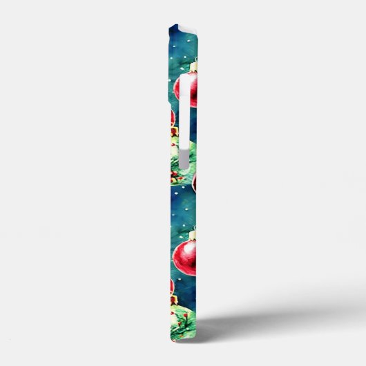 Waterverf kerstversieringen, rood en Blauwgroen gr Case-Mate iPhone Case (Achterkant / Links)
