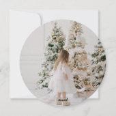 Waterverf Kerstwinter Dorp Foto Feestdagenkaart (Achterkant)