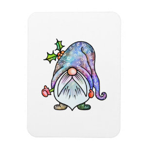 Waterverf Kerstwinter Garden Gnome Magneet