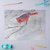 Waterverf kerstwinter kardinaal vogel tissuepapier (Craft)