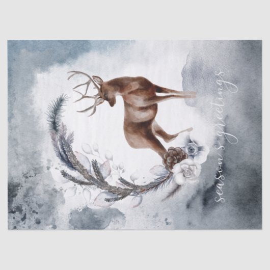 Waterverf kerstwinter tissuepapier (Voorkant)