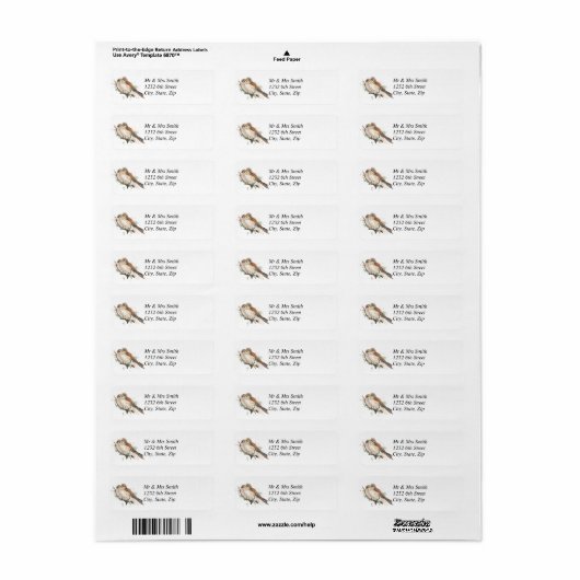 Waterverf Kestrel Sparrow Hawk Falcon Bird Custom Etiket (Full Sheet)