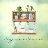 Waterverf Keukengerei Boho Koken Quote Raamsticker (Vel 3)