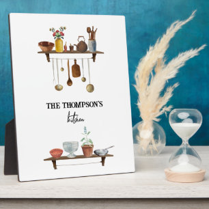 Waterverf keukengerei met retro Fotoplaat