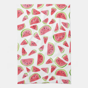 Waterverf keukenhanddoek voor fruitvloerwatermeloe