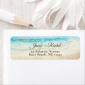 Waterverf Kieuwblauw Ocean Return Address Label (Insitu)