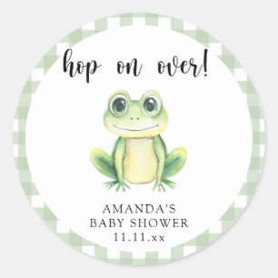 Waterverf kikker baby shower ronde sticker