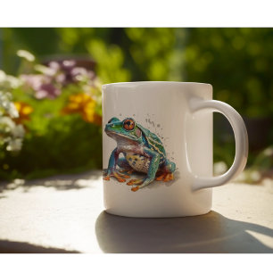 Waterverf kikker met juweeltint koffiemok