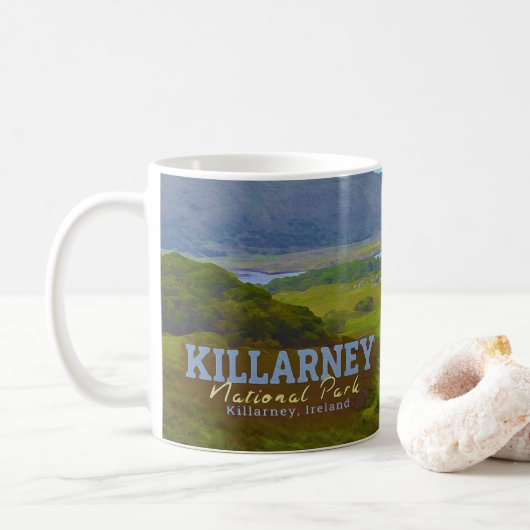 Waterverf KILLARNEY - KILLARNEY LAKE IERLAND Koffiemok (Met donut)