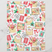 Waterverf Kinder Brief aan de Kerstman / Kerstman Briefhoofd (Achterkant)