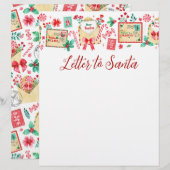 Waterverf Kinder Brief aan Santa Paper Briefhoofd (Voorkant / Achterkant)