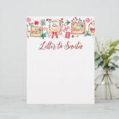 Waterverf Kinder Brief aan Santa Paper Briefhoofd (Staand voorkant)
