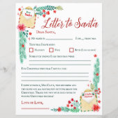 Waterverf Kinder Letter to Santa Paper Sheet (Voorkant)